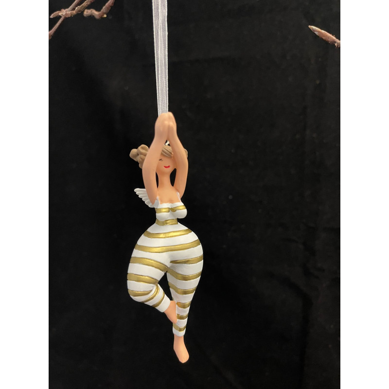 Yoga Engel Hänger Baum-Pose – weiß-gold